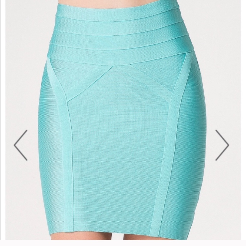 Bebe Teal Medium Bandage Skirt